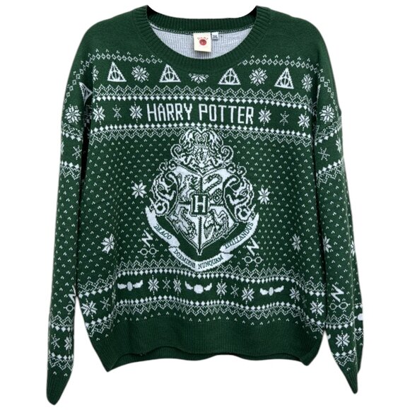 Warner Bros. Sweaters - XL - Women's Harry Potter Green Christmas Sweater - DARI - NEW